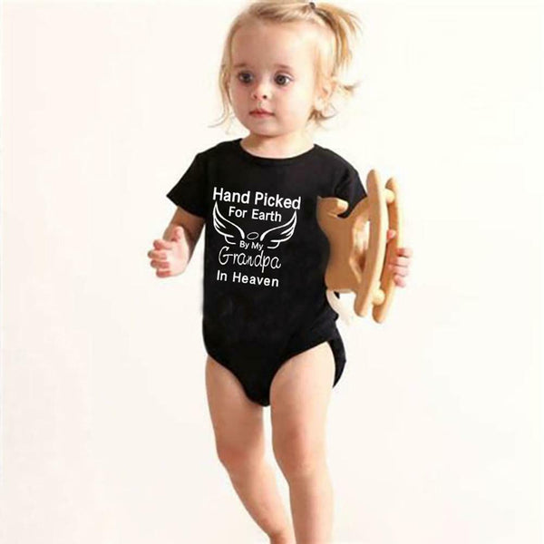 Summer Print Baby Boys Girls Romper Short Sleeve Sunsuit (Black 9-12M) A#S