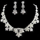 Elegant Luxurious Diamante Rhinestone Necklace Earring Crown Set  Wedding