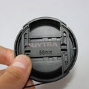 55mm Center Pinch Snap on Front Cap Cover For SLR camera Lens Filter Black LJ