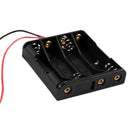 Black 4 x 1.5V AAA Battery Batteries Holder Case w Wire Leads B2W3