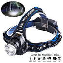 990000Lumen T6 LED Zoomable Headlamp USB Rechargeable 18650 Headlight Head Light