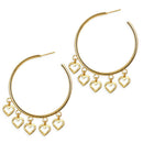 Bohemian Love Heart Hoop Drop Dangle Earrings Women Statement Ear Studs Earri JR