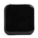 Portable Earrings Rings Storage Box PU Leather Jewelry Display Case (Black)