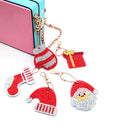 5pcs Santa Claus Hat DIY 5D Diamond Painting Keychain Key Ring Double Sided