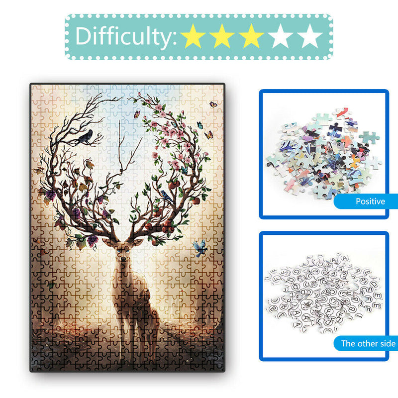 1000pcs Painting Puzzle DIY Paper Jigsaw Educational Toys (D Warm Elk)