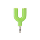 3.5mm Extension Earphone Audio Splitter 1 Male to 2 Female Adapter (Green)