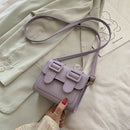 Hit Color Leather Crossbody Bags Women Small Shoulder Pouch (Light Purple)