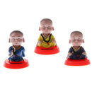 3pcs/set Plastic Solar Powered Shaking Head Bobbling Figures Car Decor ACCS