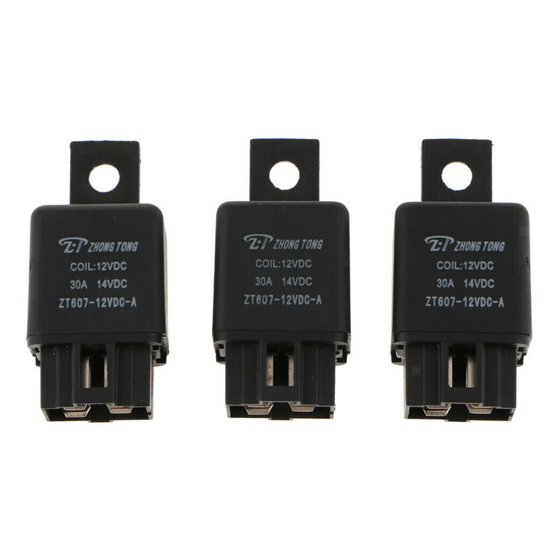 3PCS ZT607 4Pin 4P 12V 30A SPST Automotive Relay High Switching Capability