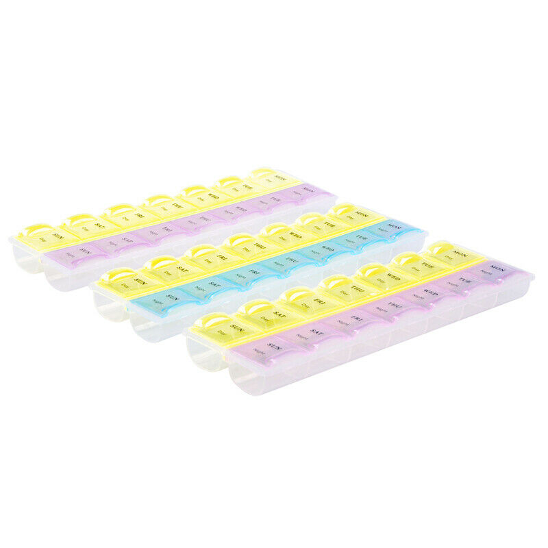 1PC 7-Day Pill Box Weekly AM PM Medicine Organiser Tablet Dispenser Storag GXK