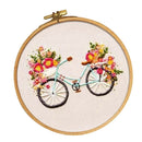 Full Range of Embroidery Starter Kit with Bicycle Floral Partten, Cross Stitch