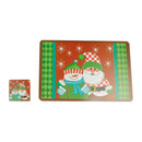 12Pcs/Set Christmas Tableware Placemats Coaster Xmas Party Supplies (Redsno
