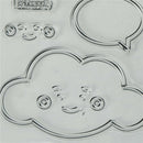 smiling face on sun and clouds Scrapbooking Album Card Decor Clear Stamps  Z