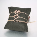 3pcs/Set Double Love Bracelet Lucky 8 Bangles Wedding Women Jewelry Gift