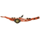 Weave Wrap Around Leather Bracelet Lady Woman Wrist Watch - Yellow U8K4