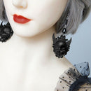 Gothic Wind Earrings Devil Death Devil Witch Pendant Earrings Halloween CostV5S7