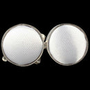 1Pair Mens Dress Round Cloth Cufflinks For Business Shirt Wedding Party Whi