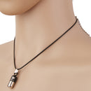 2Pcs Stainless Steel Pill Capsule Container Pendant Lover Necklace Chain