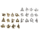 24Pcs Craft Supplies 12 Zodiac Charms Pendants for Crafting, Jewelry Making