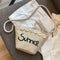 Straw Messenger Bags Woven Beach Crossbody Women Shoulder Handbags (Beige)