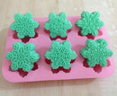 Cake Mold 6-Snowflake Snow Soap Flexible Silicone Mould For Candy Chocolate
