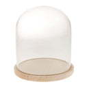 DIY Flower Glass Dome with Wood Base for Party Festival Wedding Decor