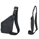 Fashion Men Canvas Chest Bag Simple Messenger Bag Crossbody Bag Black