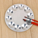 Metal 10 Well Round Artist Watercolours Paint Mixing Palette Tray M3M2