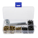240x 6/8/12mm Double Cap Rivets Brass Stud Fixing Tools Kit For Leather Belt