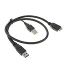 USB 3.0 A Male To Micro USB 3.0 Y Cable For Mobile HDD 0.5M Extension Line
