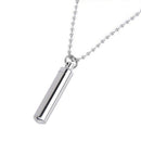 Stainless Steel Unisex Cylinder Shape Urn Pendant Chain Necklace U2F6