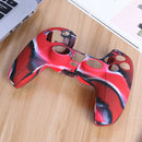 Anti Slip Camo Silicone Case Skin + 2 Thumb Grips for PS5 Controller (Red)