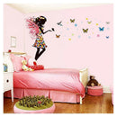 Angel butterfly wings Beautiful girl color Wall Stickers L7U5