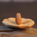 1pc Incense Stick Holder Burner Handmade Carved Bamboo Ash Catcher 6.5cm