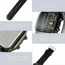 Luxury Men's Stainless Steel Watch LED Sports Date Wristwatch Digi Bracelet W7H2