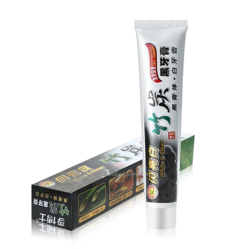 100g Bamboo Activated Charcoal Black Toothpaste Stains Remover Teeth Whitening