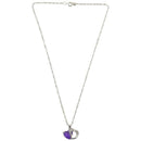 5X(Rhodium Plated Diamond Accent Amethyst Heart Shape Pendant Necklace 18" J4V8)