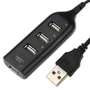 USB Hub 5Mbps High Speed Multi USB 2.0 Adapter 4 Port Splitter (Black)