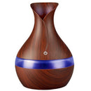 300 Ml Ultrasonic Air Humidifier Aroma Essential Oil Diffuser With Wood Gra