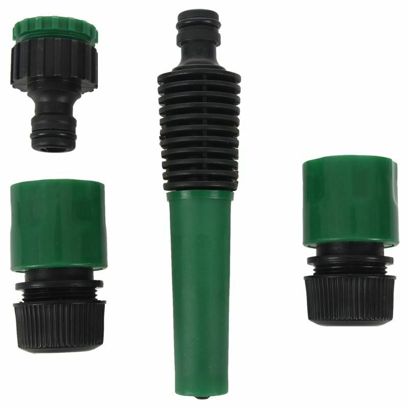 4Pc Garden Car Water Hose Pipe Tap Nozzle Connector Set Fitting Adapter Hoz