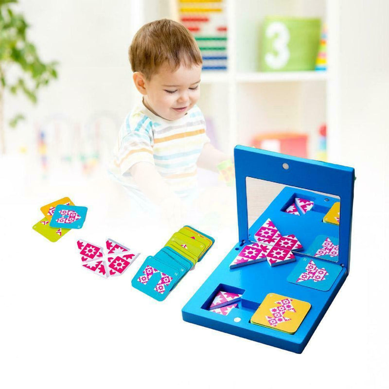 Montessori wooden educational toys mirror picture puzzle children education toys