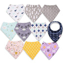 Set of 10 Baby Bandana Bibs Cotton Drool Bib Unisex F. Drooling Teething Feeding