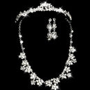 Elegant Luxurious Diamante Rhinestone Necklace Earring Crown Set  Wedding