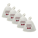 5x Natural Wool Hat Sauna Banya Bath House Head Protect Embroidered Cap