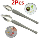 2* Stainless Steel Spoon Plate Dishes Sauce Painting Pencil Art Draw Coffee Tool