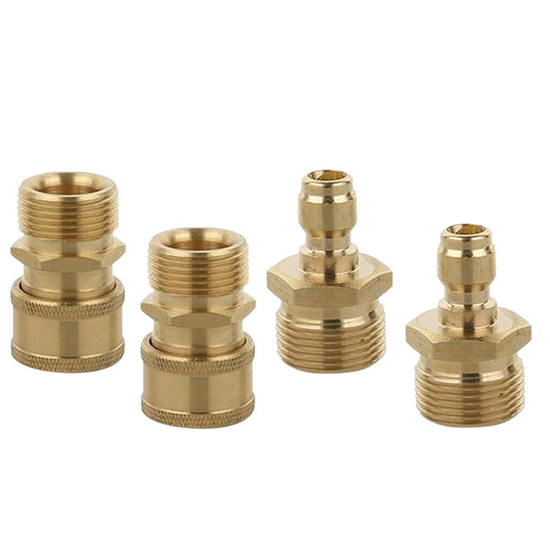 4-Set Durable Quick Connect Coupler Pressure Washer Pipe Adapters [M22x1.5mm]