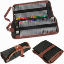 72 Holes Canvas Wrap Roll Up Pencil Bag Pen Case Holder Storage Pouch Deluxe