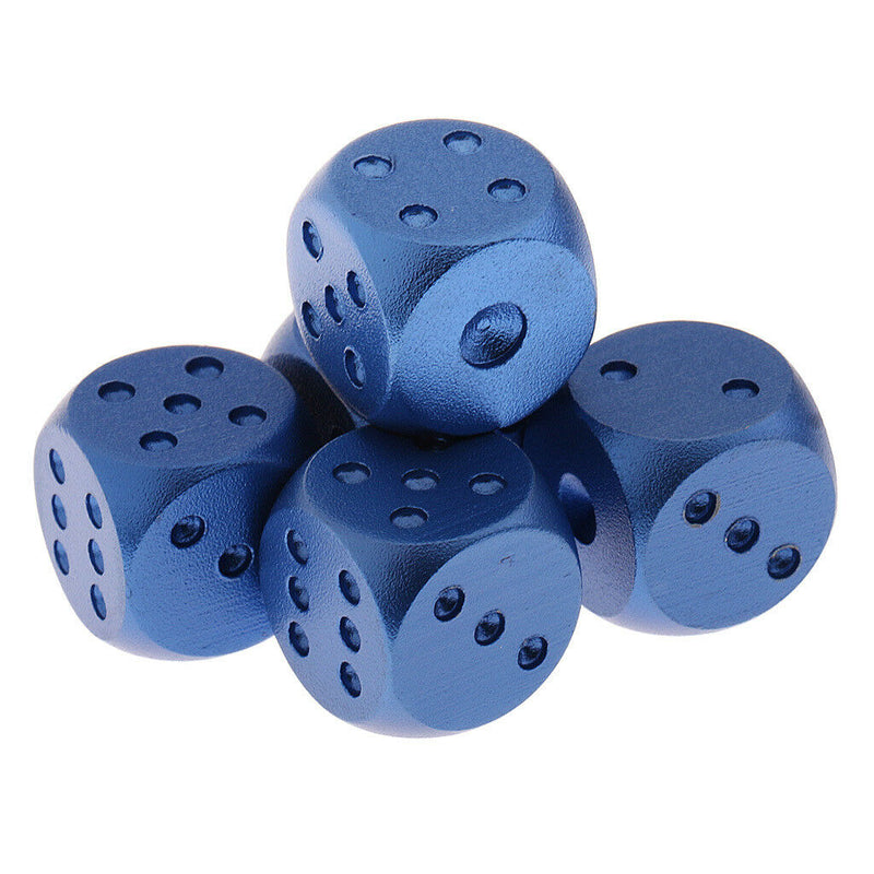 5x Metal Dices Set w/ Box for Dungeons &Dragons RPG MTG Table Game Dark Blue