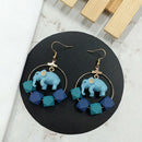 Cute Handmade Elephant Beads Drop Dangle Earrings Ear Studs Women Jewelry  JR