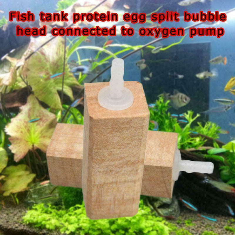Air Stone Wooden Airstone For Protein Skimmer Aquarium Fish Split Joint Tan B5T6